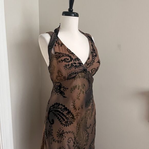 NWT Vintage Y2K SL Fashions Babydoll Midi Dress 16 Burnout Whimsigoth Fairy - Picture 3 of 12